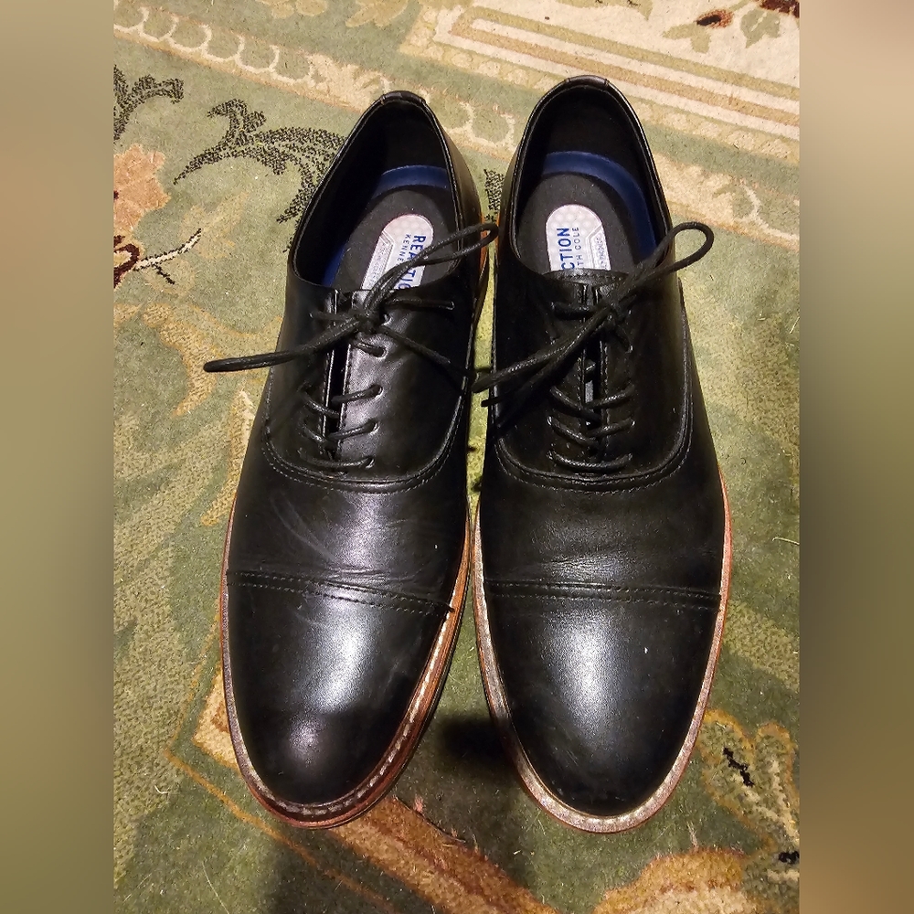 Kenneth Cole Dress Shoes Black leather Mens 10.5